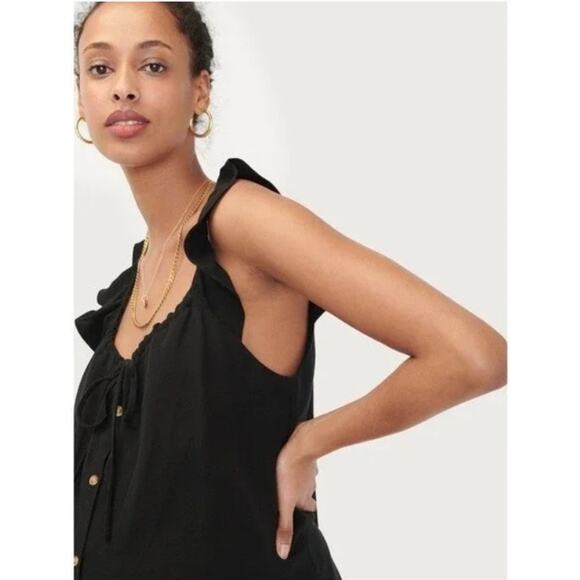 Hatch Collection Jenna Ruffle Button Front Midi Dress Black Maternity New Small - Picture 11 of 16